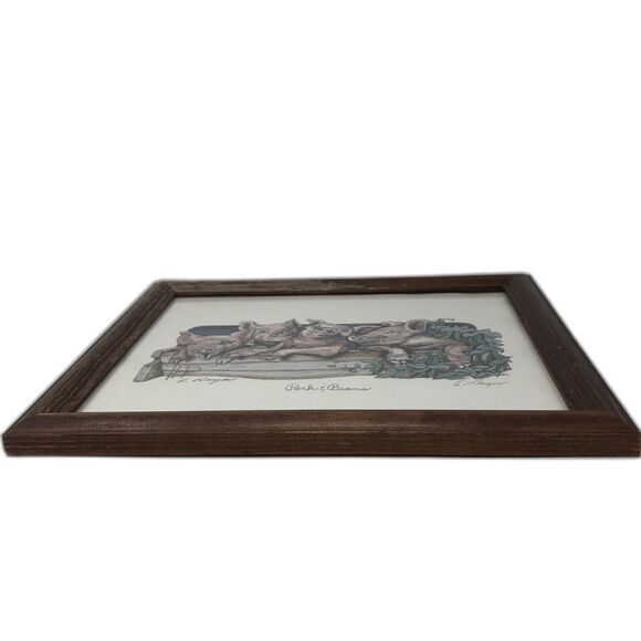 Eileen Hayes Pigs Art Print Titled Pork and Beans Vintage Pencil Signed & FRAMED - Picture 12 of 12